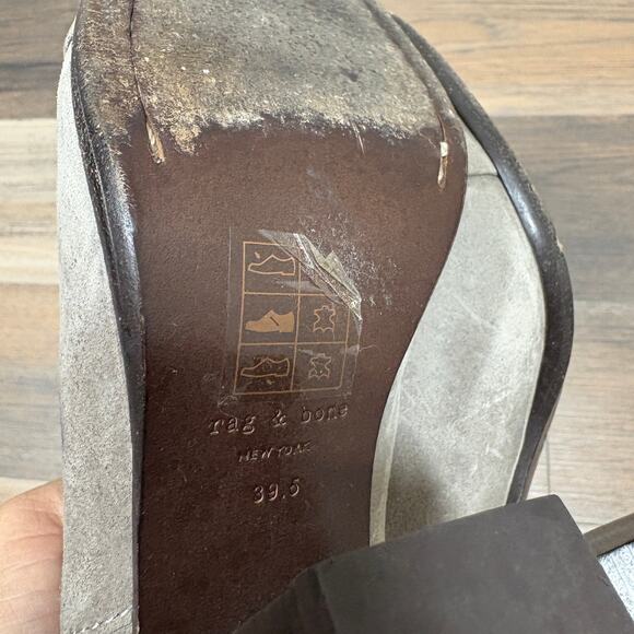 Rag & Bone Womens Size 39.5/US 9 Margot Suede Bootie Gray Heeled Almond Toe - Picture 6 of 11